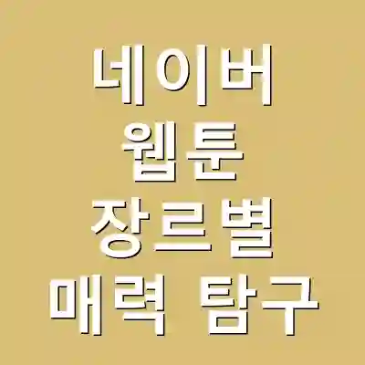 네이버 웹툰 장르별 매력 탐구